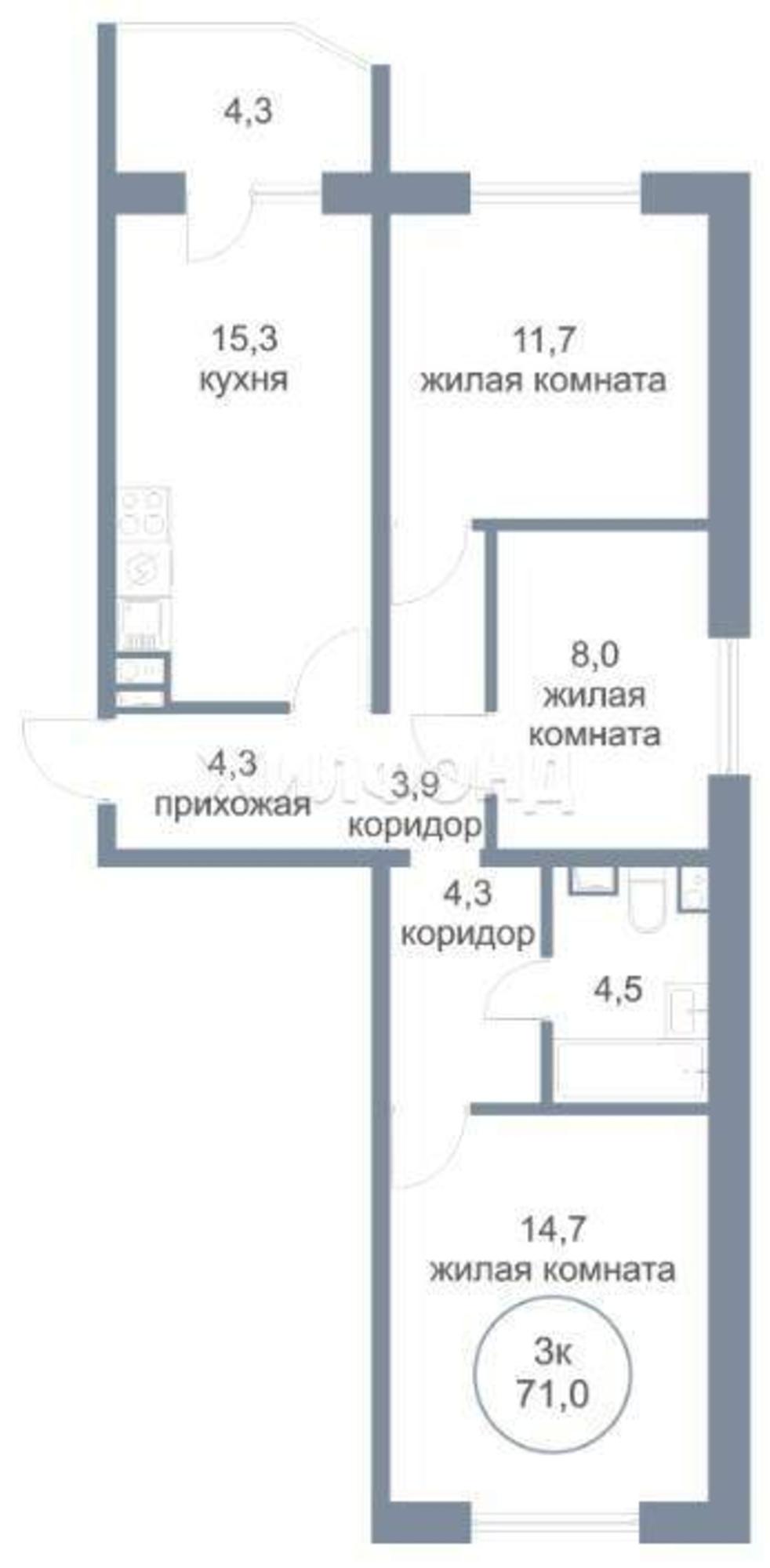 Купить квартиру за 7 000 000 рублей на 4-й микрорайон, д.4/1