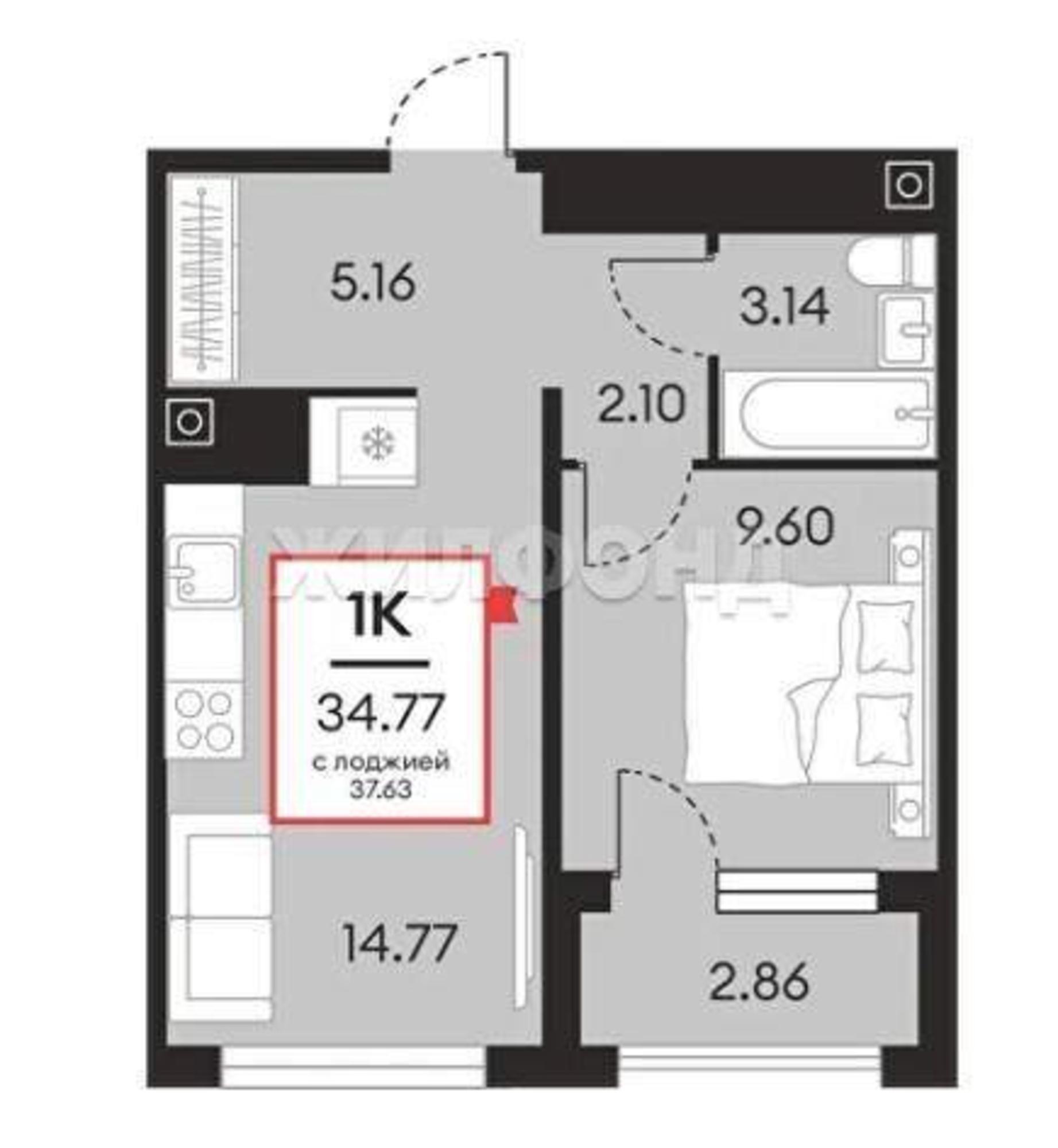 Купить квартиру за 5 390 000 рублей на 4-й микрорайон, д.4/1