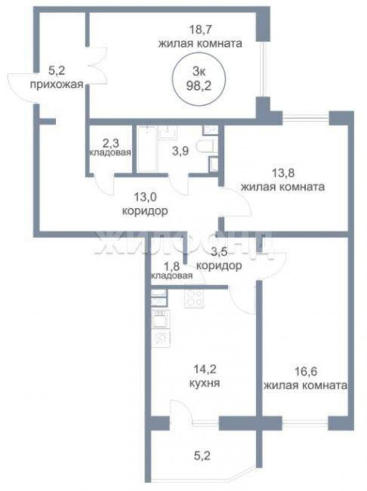 3-комн квартира 6-й микрорайон, д.11