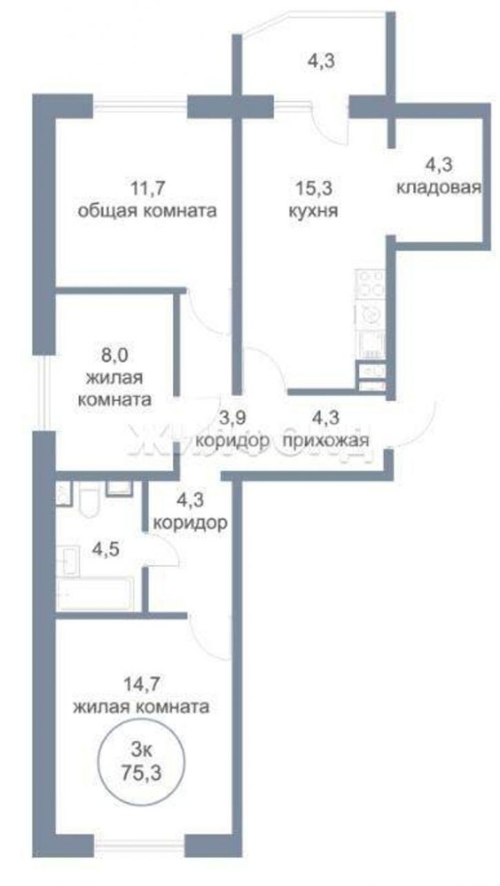 3-комн квартира 5-й микрорайон, д.50