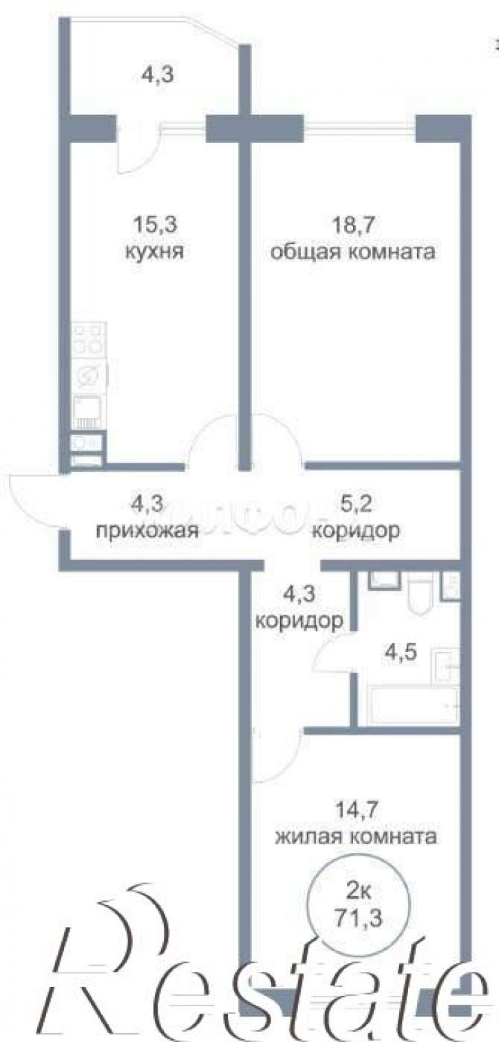 2-комн квартира 4-й микрорайон, д.22